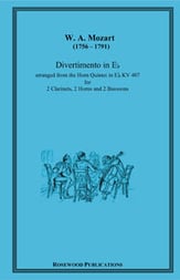 DIVERTIMENTO IN E FLAT FROM HORN QUINTET KV407 2 CLARINETS/ 2 HORNS/ 2 BASSOONS cover